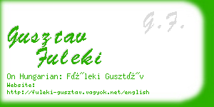 gusztav fuleki business card